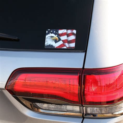 American Flag With Eagle Decal Sticker Car Lap Top Water Bottle