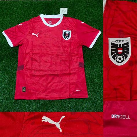 Jual JERSEY BOLA MEDIOKER AUSTRIA HOME PIALA EROPA 2024 GRADE ORI