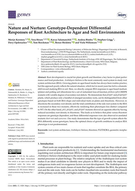 PDF Nature And Nurture Genotype Dependent Differential Responses Of