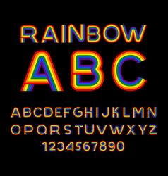 Gay Font Rainbow Letters Lgbt Abc For Symbol Of Vector Image