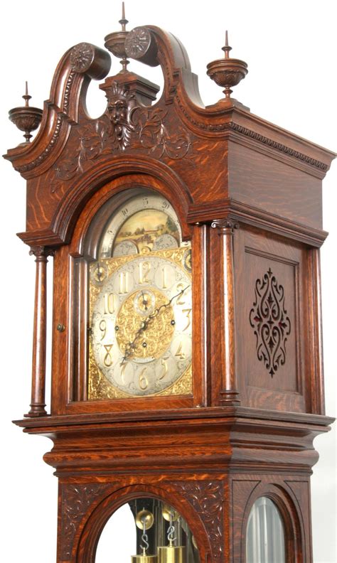 Sold Price Tiffany Co Carved Oak Tube Grandfather Clock May