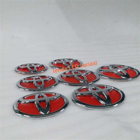 Jual Emblem Logo Toyota Merah Chrome Berbagai Macam Ukuran Avanza