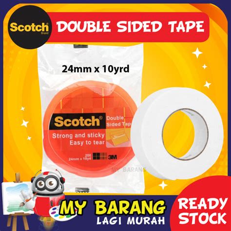 3m Scotch 200 Double Side Tissue Tape Easy Tear Senang Koyak Scotch