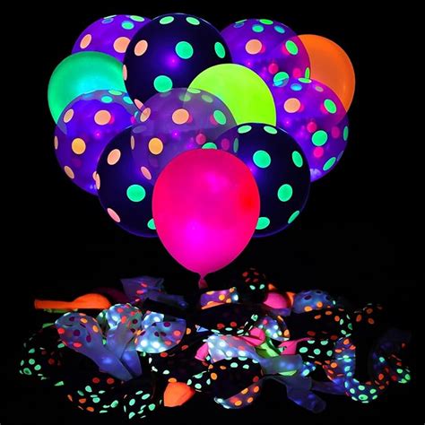 Amazon Pcs Uv Neon Balloons Neon Polka Dot Glow Party