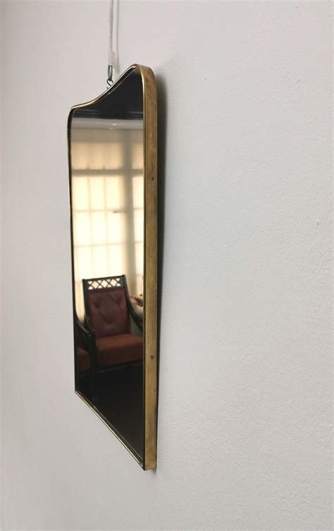 Wall Mirror Brass In The Style Of Gio Ponti Mid Century Italian Design