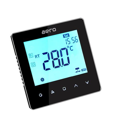 Termostat Aero Tp Fc W Black Wi Fi Tevi Pentru Ventiloconvector