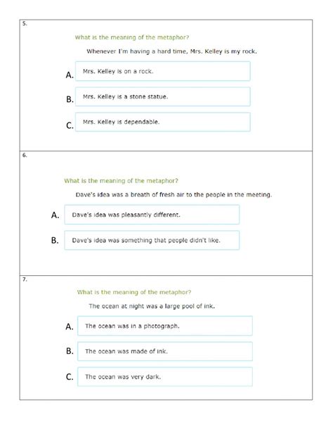 Figurative Language 4th Grade Worksheets Language Worksheets