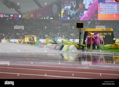 Flooded Track At The World Para Athletics Championships In The London