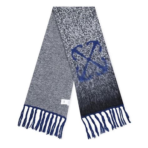 Off White Fuzzy Scarf Unisex Dark Grey Flannels