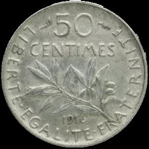 50 Cts Semeuse 1897 1920 Pièce en Argent Godot et Fils Lille