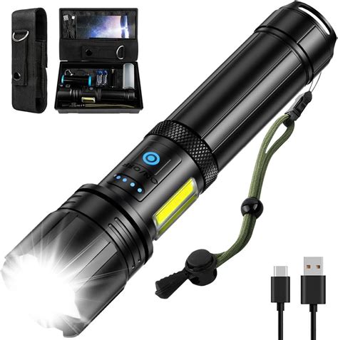 Rechargeable Led Flashlights High Lumens 250000 Lumen Brightest Flash