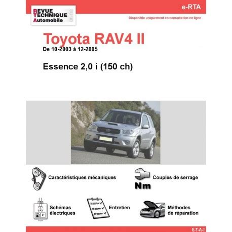 Revue Technique Toyota RAV4 II Essence RTA Site Officiel ETAI