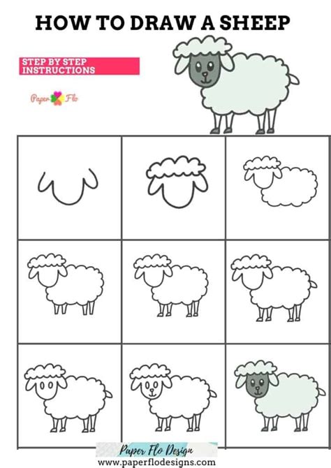 How to Draw a Sheep - Step by Step Video | Sheep drawing, Easy drawings ...