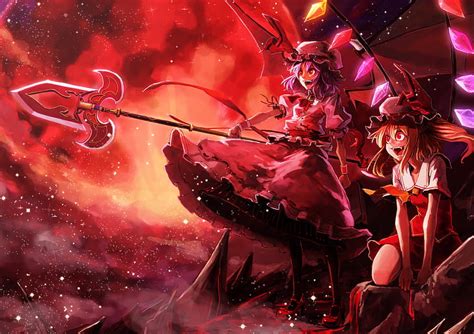 Hd Wallpaper Anime Touhou Flandre Scarlet Remilia Scarlet