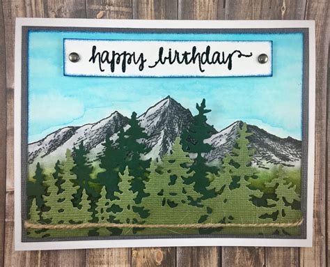 Birthday Card Mountain Card Forest Card Outdoorsy Card Card For