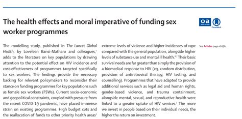 The Health Effects And Moral Imperative Of Funding Sex Worker Programmes Share Net Ethiopia