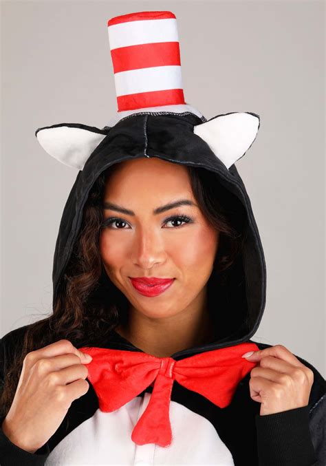 Adult Dr Seuss Cat In The Hat Costume Onesie Dr Seuss Costumes