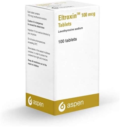 Eltroxin 100 Mcg 100 Tablets Rosh Medical Company