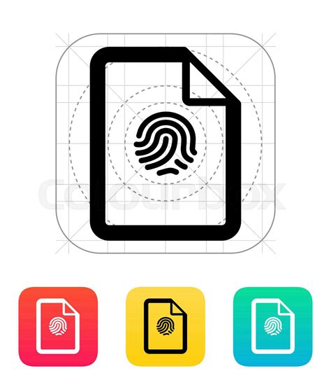 Fingerprint On File Icon Stock Vector Colourbox