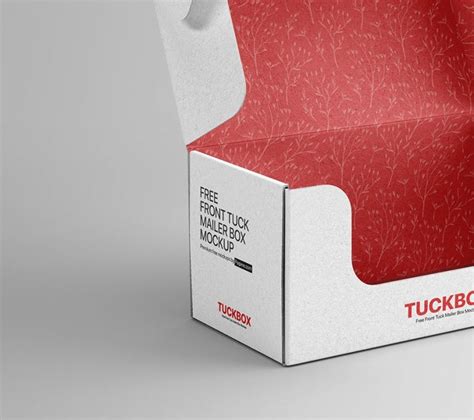 Free Front Tuck Mailer Box Mockup Psd Psfreebies