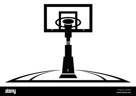 Basketball Court Flat Vector Iconbasketball Court Vector Black Line