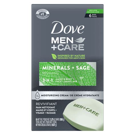 Dove Men Care Care Minerals Sage Body And Face Bar 6 Pk Shop Hand