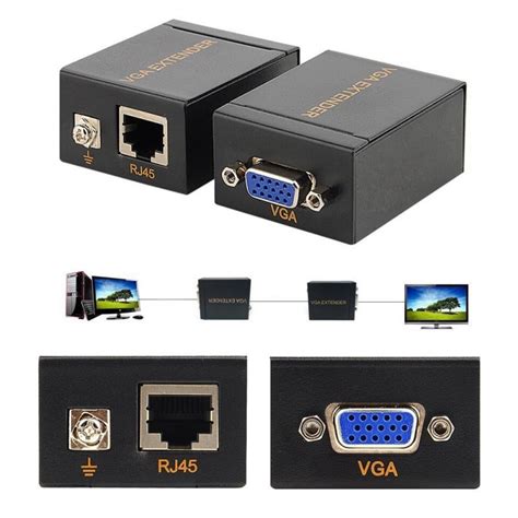 Adaptador De Video Vga A Rj Extender A Travez De Utp