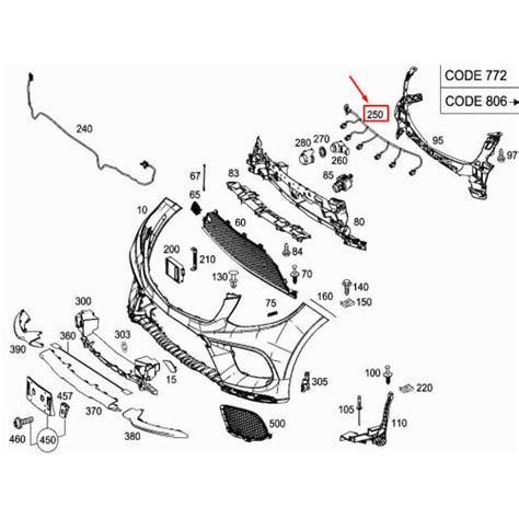 Mercedes Benz Ml W Front Parking Aid Wiring A New Genuine