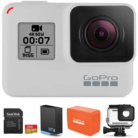 GoPro HERO7 White With 64GB Card Batteries Dive Housing