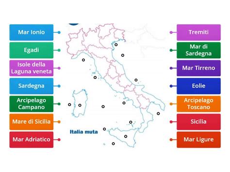 Carta Muta Mari Isole E Arcipelaghi Italiani Labelled Diagram