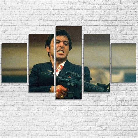 Scarface Tony Montana Movie 5 Panel Canvas Art Wall Decor Canvas Storm