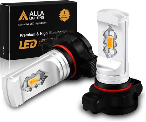 Amazon Alla Lighting Lm Psx W Red Led Fog Lights Bulbs