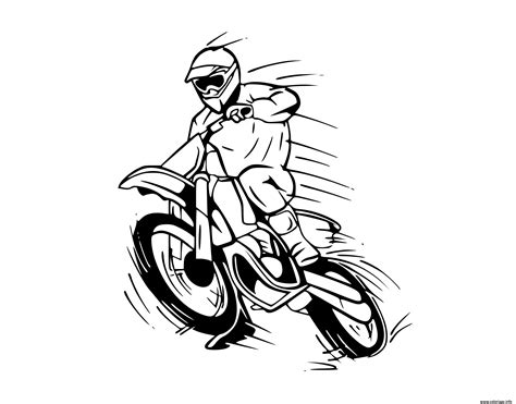 Coloriage Moto Cross Saut En Pleine Vitesse Dessin Motocross Imprimer