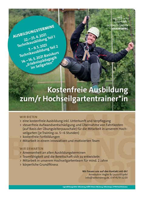 Haus Volkersberg Kostenfreie Ausbildungen Zirkus Und Hochseilgarten