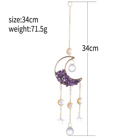 CARILLON A VENT crsytal MS058 Lune Suncatcher Cristal Prisme Teinté