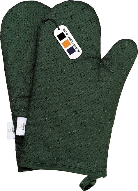 Laffair Green Oven Mitts Premium Non Slip Green Oven Gloves Heat