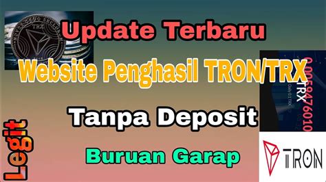 Mining TRON TRX Gratis Tanpa Deposit YouTube