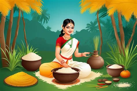 Premium Photo New Illustration Of Happy Pongal Holiday Harvest