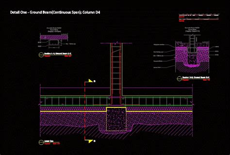 D Tail De La Fondation Dans Autocad Biblioth Que Cao