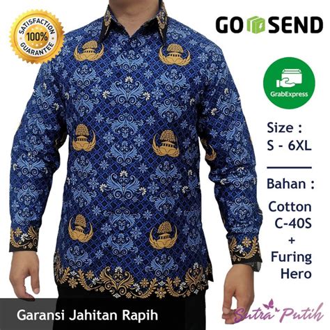 Jual Batik Korpri Kerah Hitam Furing Pria Batik Korpri Pria Shopee