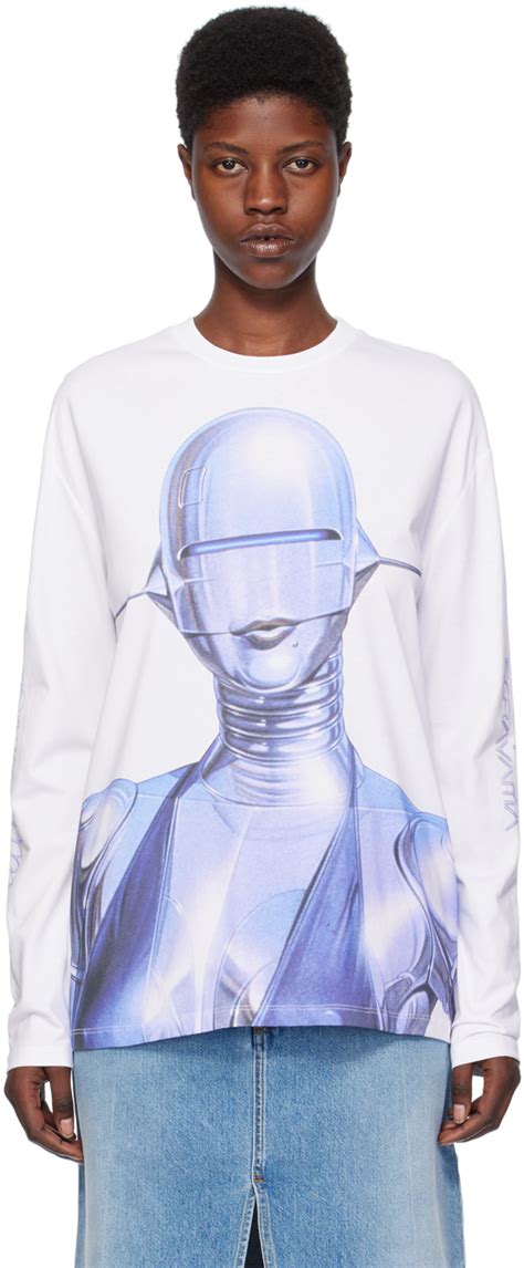 White Sexy Robot Long Sleeve T Shirt By Stella Mccartney On Sale