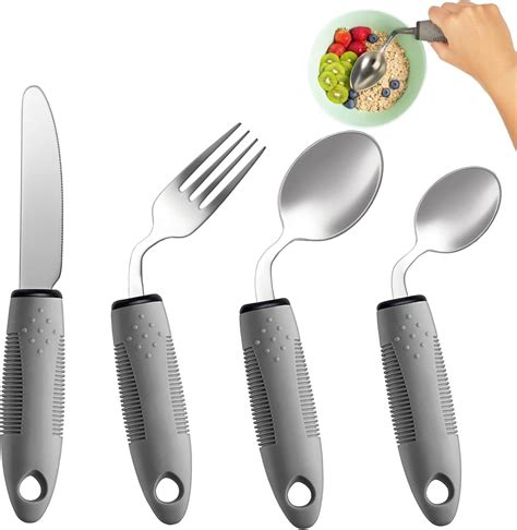 Amazon BaseSmall 4 Piece Adaptive Utensils Set 42 Angled