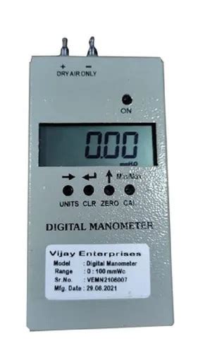 White Metal Body Digital Manometer For Air Pressure And Vacuum At Best