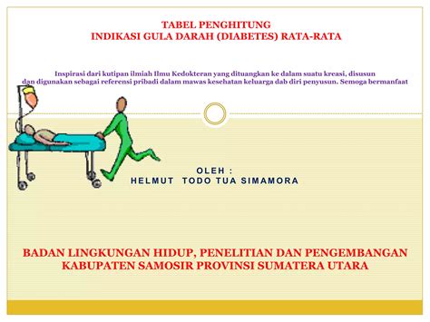 Tabel Penghitung Indikasi Gula Darah Diabetes Rata Rata Ppt