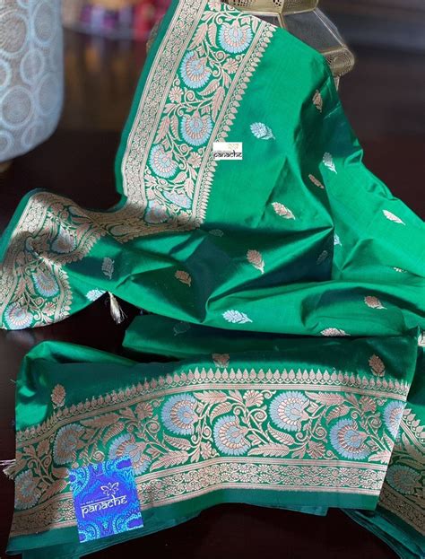 Katan Silk Banarasi Green Sona Rupa Zari Panache The Desi Creations