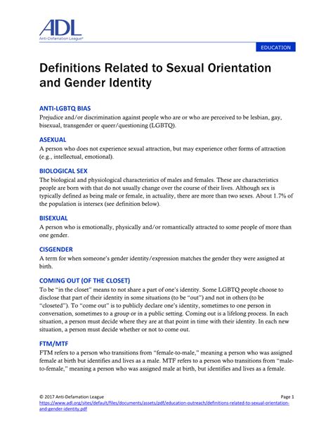 Definitions Related To Sexual Orientation And Gender Identity Docslib