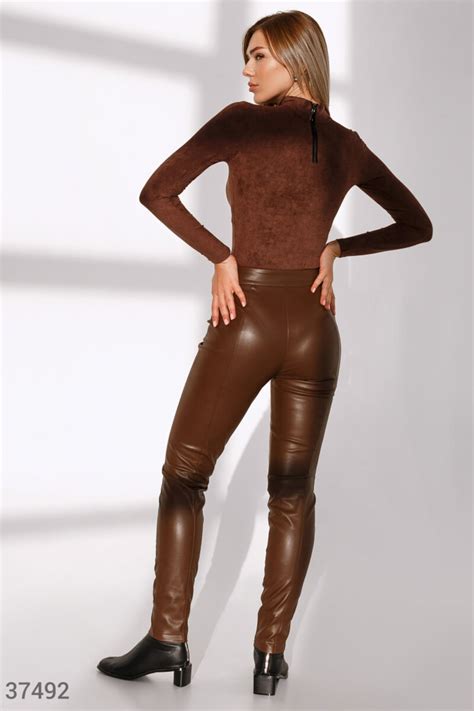 Brown Leather Pants For Women Faux Leather Pants Women Vegan Etsy