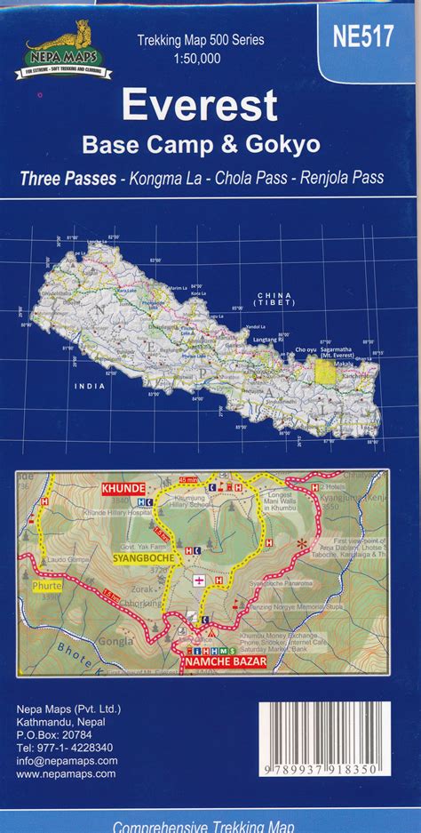 Wandelkaart Ne Trekking Map Everest Base Camp Goyko Himalayan