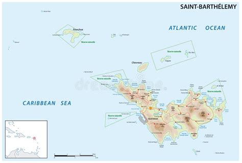 Map Of The Antilles Island In The French Overseas Territories Of Saint