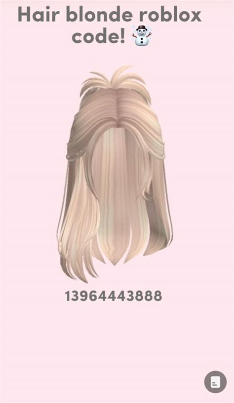 Hair Blonde Code Roblox In Roblox Codes Blonde Hair Roblox